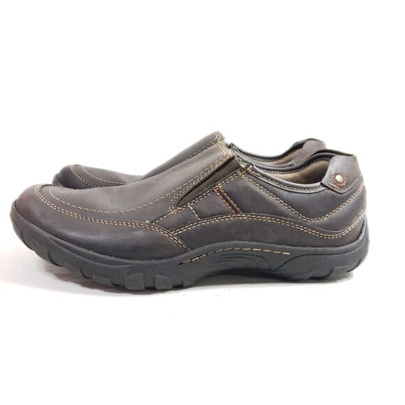 Dockers Mens Size 10 Slip-On Casual Loafers Brown Leather Upper Rugged Sole - Picture 3 of 9